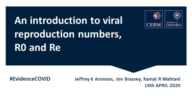 When Will It Be Over An Introduction To Viral Reproduction Numbers R0 And Re The Centre For Evidence Based Medicine